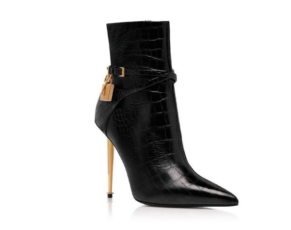 eu35-43 original box fashion leather padlock ankle boot high heels zip spool heels women booty ladies bottes booties, Black
eu35-43 original box fashion leather padlock ankle boot high heels zip spool heels women booty ladies bottes booties, Black