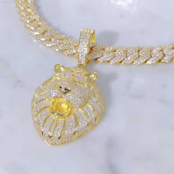 hip hop jewelry bling mens necklace lab diamond moissanite iced out custom lion head pendant, Silver
hip hop jewelry bling mens necklace lab diamond moissanite iced out custom lion head pendant, Silver