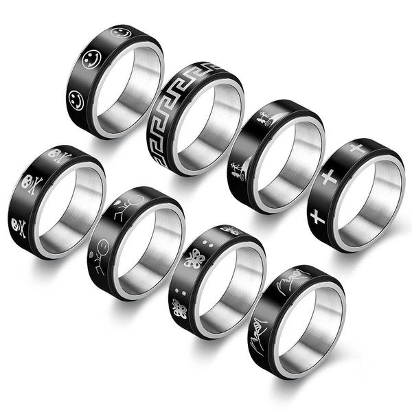 titanium steel rotating ring male anti anxiety and pressure reducing hand jewelry, Silver
titanium steel rotating ring male anti anxiety and pressure reducing hand jewelry, Silver