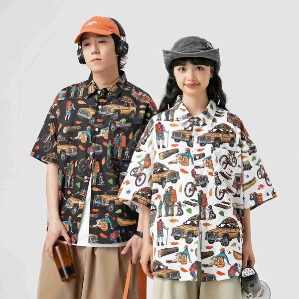 hawaiian blouse shirt slim and handsome personality style short sleeve summer thin premium beach shirt for men, White;black
hawaiian blouse shirt slim and handsome personality style short sleeve summer thin premium beach shirt for men, White;black