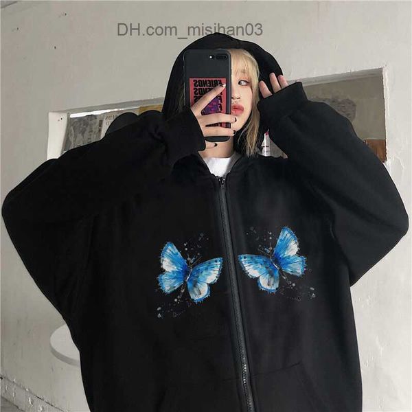 men's hoodies sweatshirts y2k fashion butterfly hoodie harajuku zipper hip hop super sweatshirt 2021 women's winter apron punk jac, Black
men's hoodies sweatshirts y2k fashion butterfly hoodie harajuku zipper hip hop super sweatshirt 2021 women's winter apron punk jac, Black