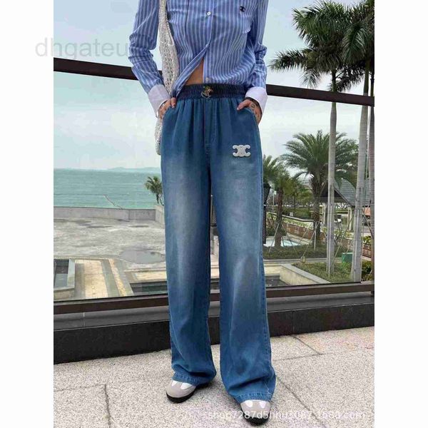 women's jeans designer spring/summer new gradient denim wide leg pants letter printing fashionable slim style versatile tqme, Blue
women's jeans designer spring/summer new gradient denim wide leg pants letter printing fashionable slim style versatile tqme, Blue
