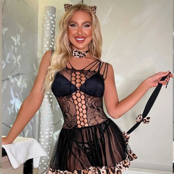 new fun lingerie cat girl cos strap dress hanging socks set passionate temptation, Black;white
new fun lingerie cat girl cos strap dress hanging socks set passionate temptation, Black;white
