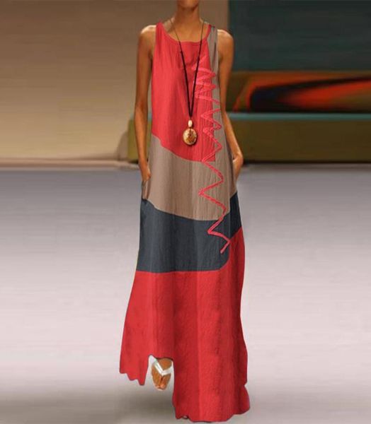 2020 vintage color stitching maxi dress women039s summer sundress casual sleeveless tank vestidos female o neck robe femme1013168, Black;gray
2020 vintage color stitching maxi dress women039s summer sundress casual sleeveless tank vestidos female o neck robe femme1013168, Black;gray