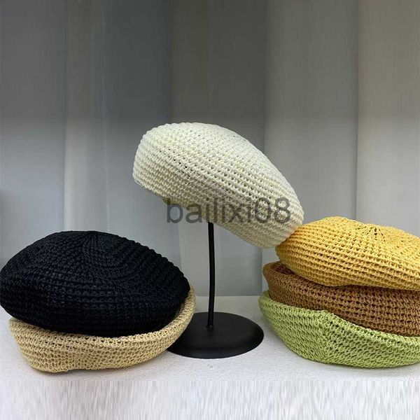 stingy brim hats women's berer summer woven straw beret hat crochet straw cap sun hat french painter hat handmade beh hat gift for her, Blue;gray
stingy brim hats women's berer summer woven straw beret hat crochet straw cap sun hat french painter hat handmade beh hat gift for her, Blue;gray
