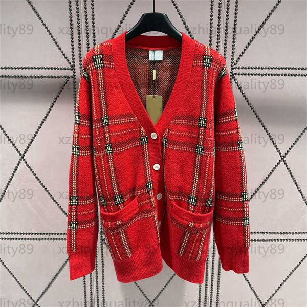 designer sweater women cardigan knit sweaters fall red checkered line v-neck long sleeve knits cardigans fashion coats designers womens, White;black
designer sweater women cardigan knit sweaters fall red checkered line v-neck long sleeve knits cardigans fashion coats designers womens, White;black