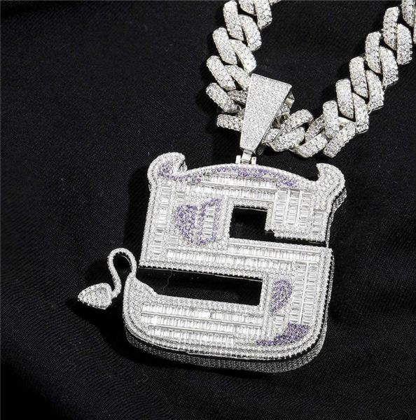 large size iced out full zircon little devil pendant s letter hip hop pendant necklace bling jewelry gift6308622, Silver
large size iced out full zircon little devil pendant s letter hip hop pendant necklace bling jewelry gift6308622, Silver