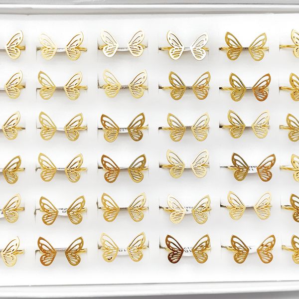 wholesale 10/30pcs fashion butterfly women stainless steel gold plated trendy open ring for engagement charm finger jewelry gift, Slivery;golden
wholesale 10/30pcs fashion butterfly women stainless steel gold plated trendy open ring for engagement charm finger jewelry gift, Slivery;golden