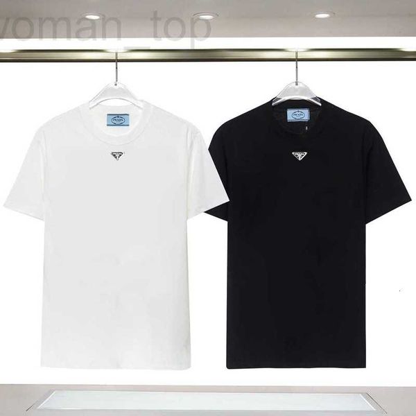 women's t-shirt designer p family 23 spring/summer new chest triangle decoration small design fashion versatile t-shirt 32b2, White
women's t-shirt designer p family 23 spring/summer new chest triangle decoration small design fashion versatile t-shirt 32b2, White