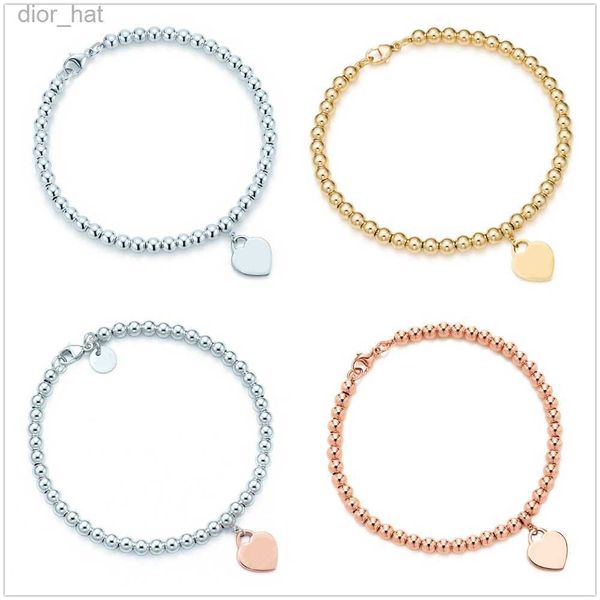 fashion 925 sterling silver tag love heart bracelets original classic t beaded bracelet 4mm rose gold bead man women jewelry lovers gifts wi, Black
fashion 925 sterling silver tag love heart bracelets original classic t beaded bracelet 4mm rose gold bead man women jewelry lovers gifts wi, Black
