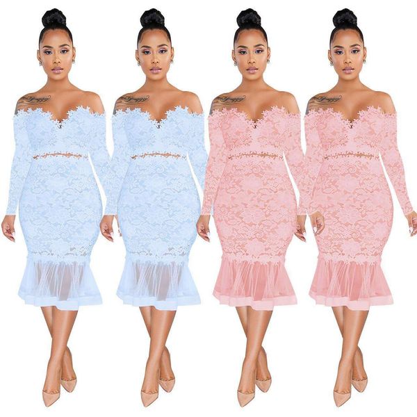 womens autumn and winter one shoulder lace fishtail dress with see through, Black;gray
womens autumn and winter one shoulder lace fishtail dress with see through, Black;gray