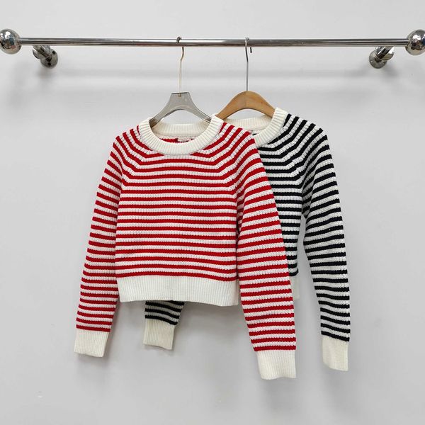 women's 23 correct edition~miu striped round neck sweater autumn and winter new pullover long sleeve knit, White;black
women's 23 correct edition~miu striped round neck sweater autumn and winter new pullover long sleeve knit, White;black