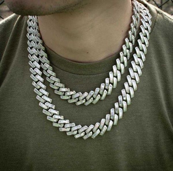 customized mens women s925 cuban chian 14k gold 18mm baguette vvs diamond hip hop moissanite cuban necklace chain, Silver
customized mens women s925 cuban chian 14k gold 18mm baguette vvs diamond hip hop moissanite cuban necklace chain, Silver