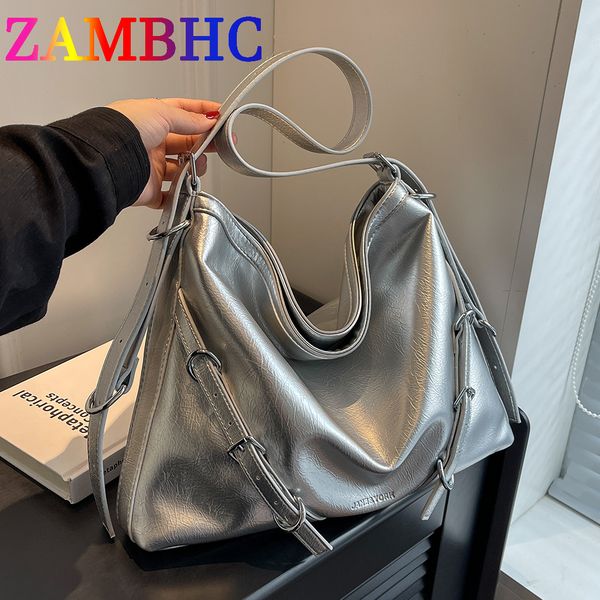 evening bags silver soft hobos shoulder crossbody bags for women trend fashion quality leather designer handbags female y2k underarm bag 230
evening bags silver soft hobos shoulder crossbody bags for women trend fashion quality leather designer handbags female y2k underarm bag 230