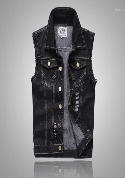 plus size ripped black denim vest mens slim fit male jeans sleeveless jacket tank cowboy brand 5xl armhole style12281935, Black;white
plus size ripped black denim vest mens slim fit male jeans sleeveless jacket tank cowboy brand 5xl armhole style12281935, Black;white