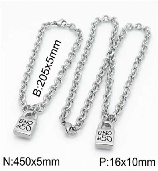 fashion women men silver color gold stainless steel round lock key heart uno de 50 ball bead bracelet necklace jewelry sets 2103205156835
fashion women men silver color gold stainless steel round lock key heart uno de 50 ball bead bracelet necklace jewelry sets 2103205156835