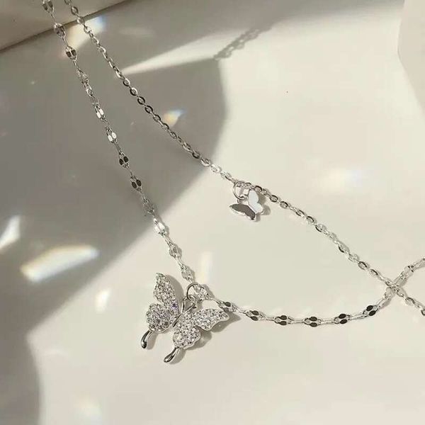 designer's ins cool style butterfly double layer necklace colorless trendy collar chain style layered neckchain mesh red versatile, Silver
designer's ins cool style butterfly double layer necklace colorless trendy collar chain style layered neckchain mesh red versatile, Silver