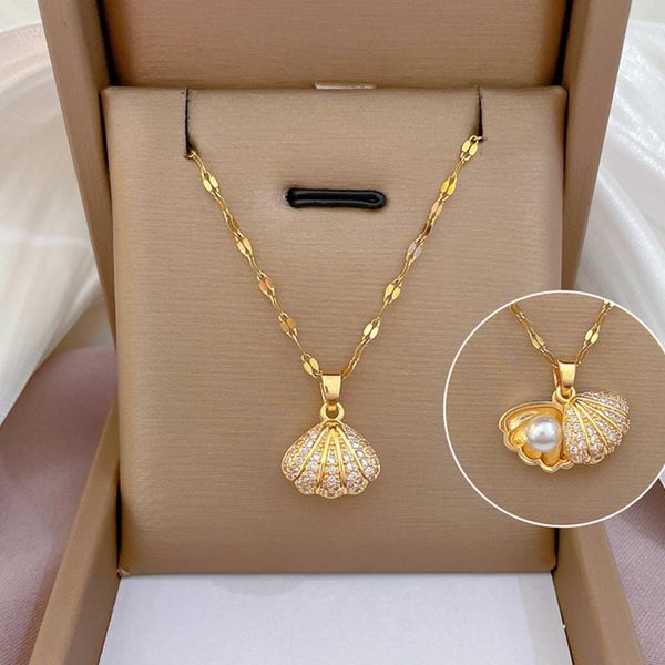 pendant necklaces european and american shell pearl necklace for women creative copper micro inlaid marine banquet jewelry gift 230802, Silver
pendant necklaces european and american shell pearl necklace for women creative copper micro inlaid marine banquet jewelry gift 230802, Silver
