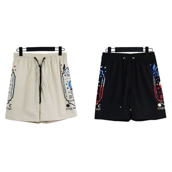 american casual fashion print shorts amirri summer letter high street shorts loose drawstring casual shorts, White;black
american casual fashion print shorts amirri summer letter high street shorts loose drawstring casual shorts, White;black