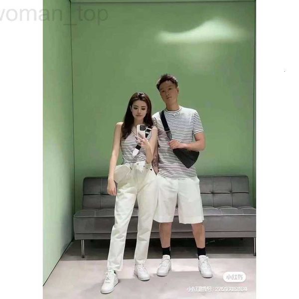 women's t-shirt designer p family 23 spring/summer new fashion classic triangle decoration black and white stripes casual versatile sho
women's t-shirt designer p family 23 spring/summer new fashion classic triangle decoration black and white stripes casual versatile sho