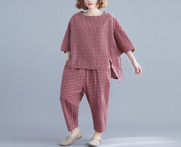 johnature 2019 summer 2 piece set women simple comfortable loose cotton and linen plaid oneck elastic waist pant women set7907261, White
johnature 2019 summer 2 piece set women simple comfortable loose cotton and linen plaid oneck elastic waist pant women set7907261, White