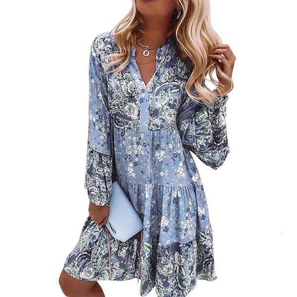 autumn womens v neck floral print short dress nine point sleeves layered mini, Black;gray
autumn womens v neck floral print short dress nine point sleeves layered mini, Black;gray