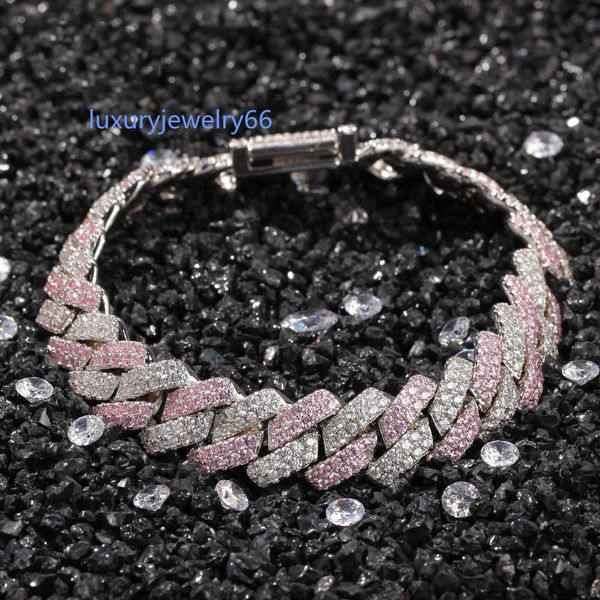 white pink cubic zirconia ice out two tone miami cuban link chain bracelets can open lock women men bling cz rapper jewelry, Black
white pink cubic zirconia ice out two tone miami cuban link chain bracelets can open lock women men bling cz rapper jewelry, Black