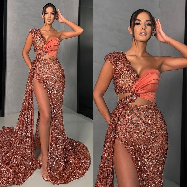 elegant orange mermaid evening dresses sequins one shoulder formal party prom dress split red carpet long dresses for special occasion, Black;red
elegant orange mermaid evening dresses sequins one shoulder formal party prom dress split red carpet long dresses for special occasion, Black;red