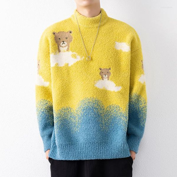 men's sweaters arrival mixed color jumper slim fit hommo kintted pullovers cloud bear patterned cartoon youth outerwear breathable swea, White;black
men's sweaters arrival mixed color jumper slim fit hommo kintted pullovers cloud bear patterned cartoon youth outerwear breathable swea, White;black