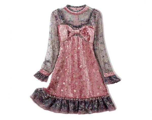 women's dresses o neck long sleeves bow detailing beaded fashion velvet patchwork vestidos8858729, Black
women's dresses o neck long sleeves bow detailing beaded fashion velvet patchwork vestidos8858729, Black