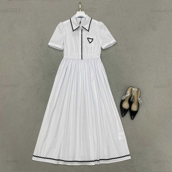 women designer clothing lady dresses short sleeved lapel girl skirt size s-l wave black stripe edging dress july21, Black;gray 
women designer clothing lady dresses short sleeved lapel girl skirt size s-l wave black stripe edging dress july21, Black;gray