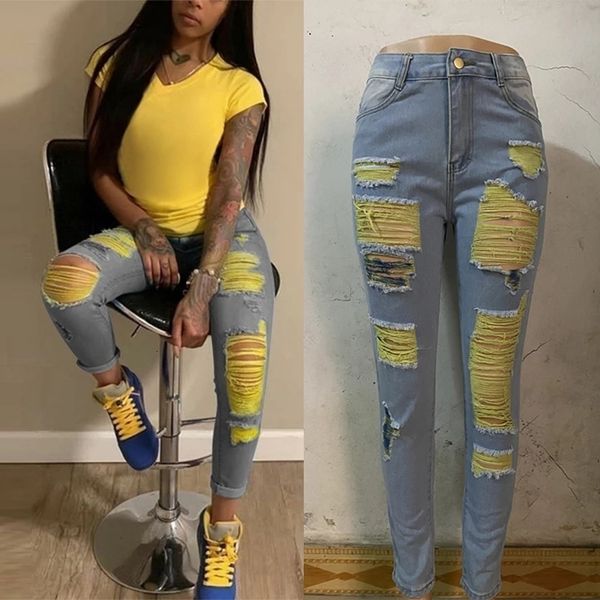 women's jeans ripped jeans for women yellow scratch denim pencil pants high waisted stretch skinny hollow out female jeans mujer 230803, Blue
women's jeans ripped jeans for women yellow scratch denim pencil pants high waisted stretch skinny hollow out female jeans mujer 230803, Blue