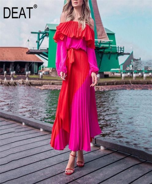 deat woman long sleeve dress hit color pleated ruffed with sashes slim slash neck casual style summer fashion 15ht170 2204266709771, Black;gray
deat woman long sleeve dress hit color pleated ruffed with sashes slim slash neck casual style summer fashion 15ht170 2204266709771, Black;gray