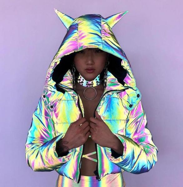 shiny iridescent reflective puffer jacket horn hooded warm parka cropped bubble coat women clothes 2019 winter9718389, Black;brown
shiny iridescent reflective puffer jacket horn hooded warm parka cropped bubble coat women clothes 2019 winter9718389, Black;brown