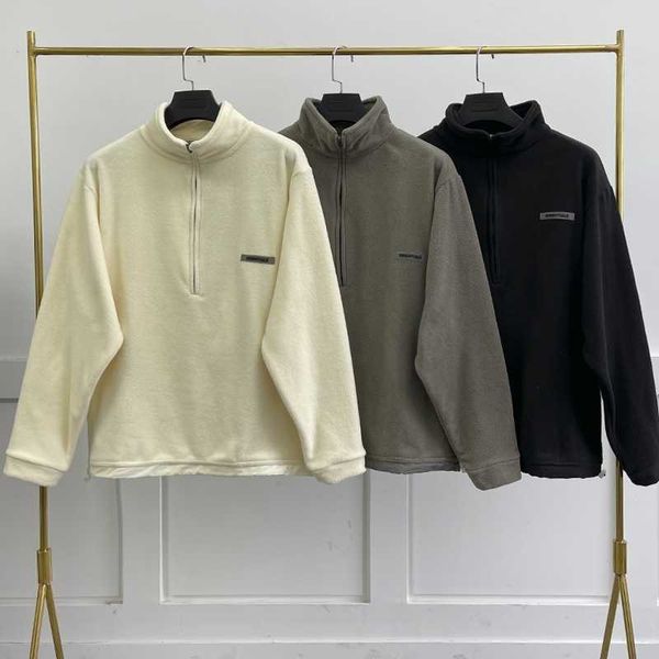 men's essentils half zip hoodies polar fleece loose jacket pullover fleece sweatshirt street hip hop hoodie, Black
men's essentils half zip hoodies polar fleece loose jacket pullover fleece sweatshirt street hip hop hoodie, Black