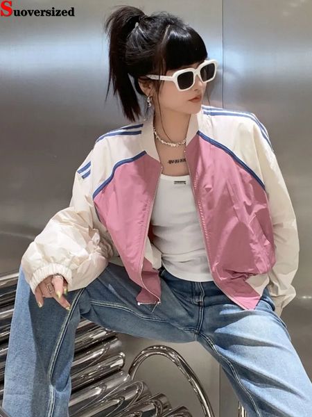 women's jackets streetwear women fashion bomber chaquetas casual jaquetas korean trend pink casacos spliced loose short baseball jacket, Black;brown
women's jackets streetwear women fashion bomber chaquetas casual jaquetas korean trend pink casacos spliced loose short baseball jacket, Black;brown