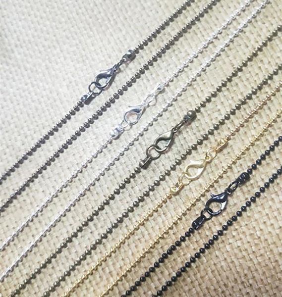 15mm 18inch plated silvergold toneblackbronzegunmetal black ball necklace chain with lobster clasp 30pcslot4101939, Silver
15mm 18inch plated silvergold toneblackbronzegunmetal black ball necklace chain with lobster clasp 30pcslot4101939, Silver