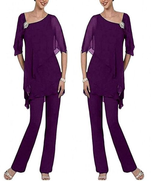 purple two pieces mother of the bride pant suits layered irregual 12 long sleeves chiffon mother plus size wedding guest dress1097033, Black;red
purple two pieces mother of the bride pant suits layered irregual 12 long sleeves chiffon mother plus size wedding guest dress1097033, Black;red