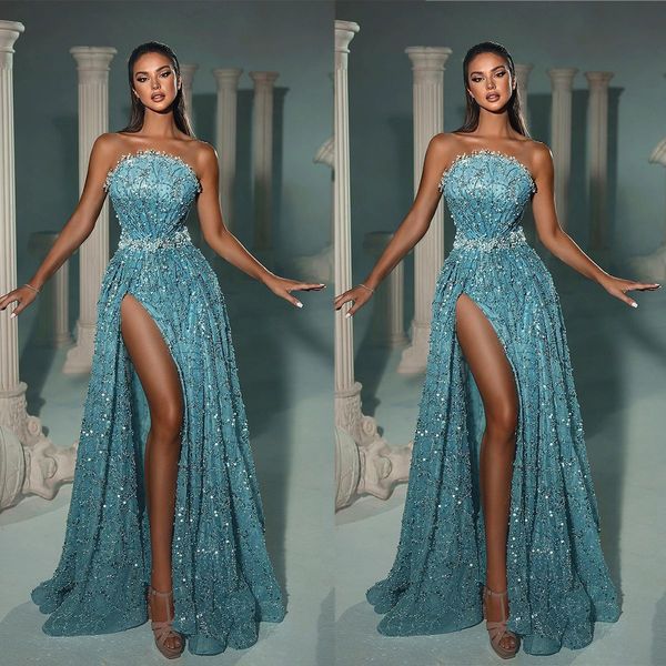 sequins a line evening dresses fashion strapless prom dress high side split pearlsformal party gowns, Black;red
sequins a line evening dresses fashion strapless prom dress high side split pearlsformal party gowns, Black;red