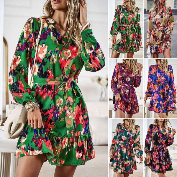 print long sleeved shirt dress womens autumn and winter elegant short skirt, Black;gray
print long sleeved shirt dress womens autumn and winter elegant short skirt, Black;gray