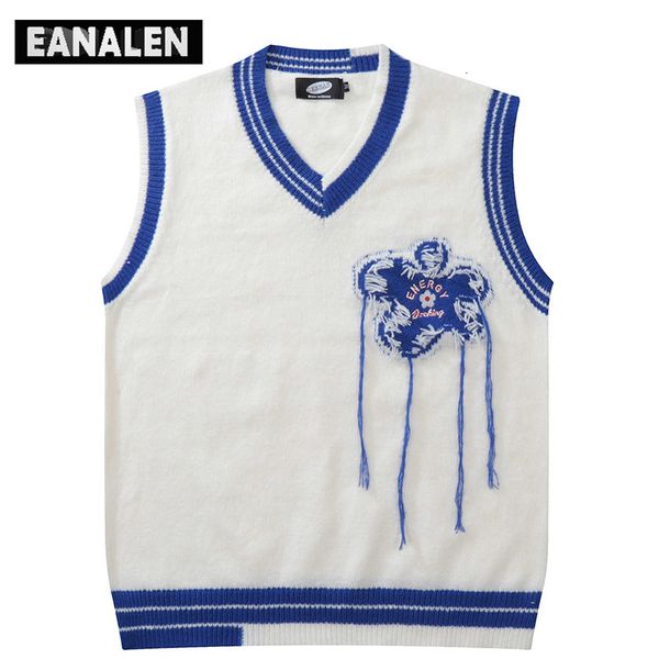 men's vests harajuku retro embroidery floral jumper knit sweater vest aesthetics korean sleeveless sweater grandpa ugly sweater women&#, Black;white
men's vests harajuku retro embroidery floral jumper knit sweater vest aesthetics korean sleeveless sweater grandpa ugly sweater women&#, Black;white