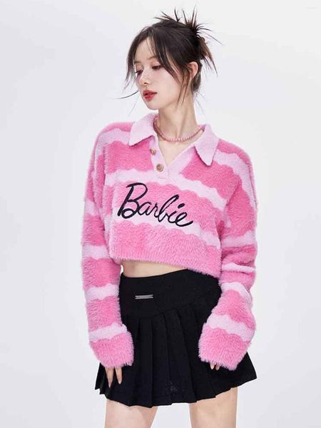 womens sweaters reddachic polo striped knit sweater pink black mohair cropped jumper pullover fairycore y2k korean women, White;black
womens sweaters reddachic polo striped knit sweater pink black mohair cropped jumper pullover fairycore y2k korean women, White;black
