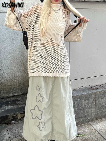 women's sweaters kosahiki hollow knitwear y2k aesthetic thin sweater harajuku streetwear punk see through jumper ropa de mujer fairy g, White;black
women's sweaters kosahiki hollow knitwear y2k aesthetic thin sweater harajuku streetwear punk see through jumper ropa de mujer fairy g, White;black