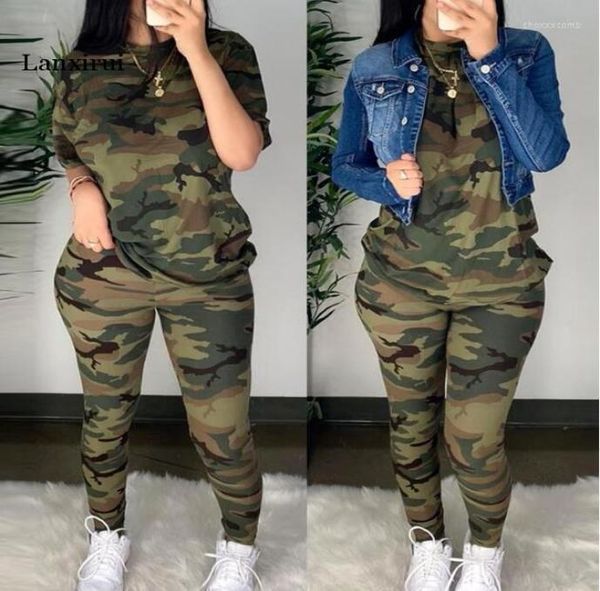 women039s tracksuits women fashion elegant casual round neck camouflage half sleeve tshirt long pants high waist set women9647154, Gray 
women039s tracksuits women fashion elegant casual round neck camouflage half sleeve tshirt long pants high waist set women9647154, Gray