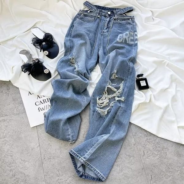 women's jeans ripped jean 2023 female clothing vintage woman high waist y2k pants streetwear denim baggy korean fashion 230803, Blue
women's jeans ripped jean 2023 female clothing vintage woman high waist y2k pants streetwear denim baggy korean fashion 230803, Blue