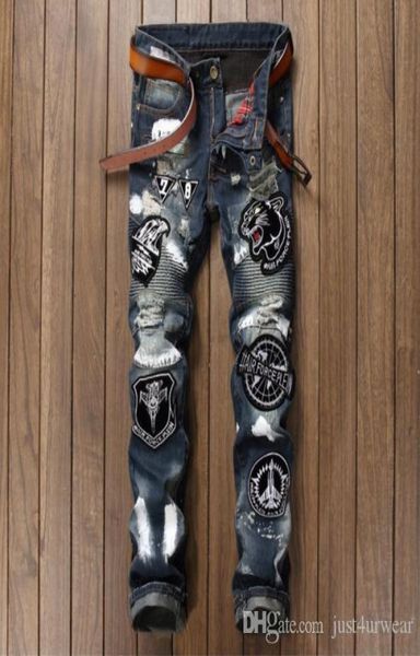 bleached ripped embroidery tiger patchwork mens jeans slim biker jeans long denim pencil pants hommes fitting streetwear distresse6222421, Blue
bleached ripped embroidery tiger patchwork mens jeans slim biker jeans long denim pencil pants hommes fitting streetwear distresse6222421, Blue