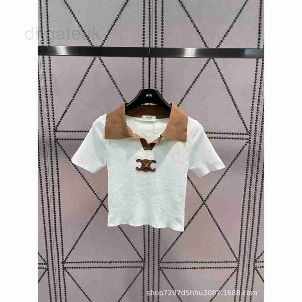 women's knits & tees designer spring/summer new polo neck knitted with 3d leather label decoration for slim stylish versatile tbnf, White
women's knits & tees designer spring/summer new polo neck knitted with 3d leather label decoration for slim stylish versatile tbnf, White