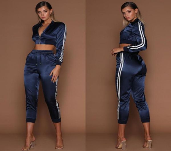 wannathis 2019 autumn winter satin sets women zipper side stripe crop drawstring calf length pants workout tracksuits7596512, Gray
wannathis 2019 autumn winter satin sets women zipper side stripe crop drawstring calf length pants workout tracksuits7596512, Gray