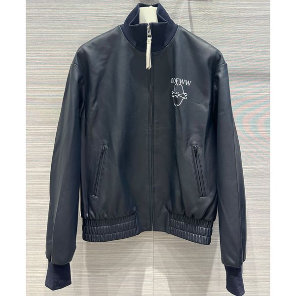 8.3 fashion letter print contrast color loose zipper sheepskin genuine leather jacket women, Black
8.3 fashion letter print contrast color loose zipper sheepskin genuine leather jacket women, Black
