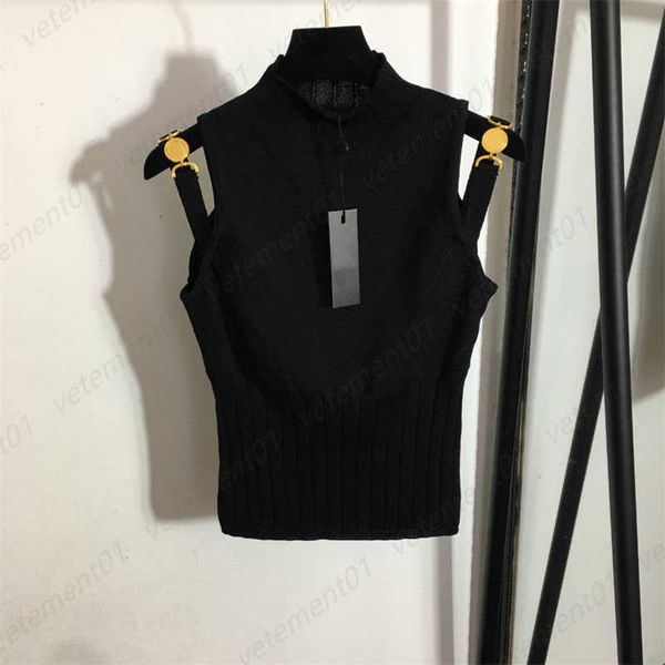 designer lady sling tank knit wear medusa metal buckle shoulder strap slim standing neck knitted vest summer women track fitness tanks, White
designer lady sling tank knit wear medusa metal buckle shoulder strap slim standing neck knitted vest summer women track fitness tanks, White